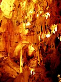 Close-up of rock formation in cave