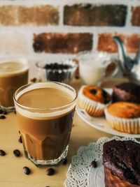 Close-up of coffee cup on table