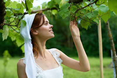 Young woman looking away