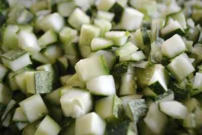 Full frame shot of chopped vegetables