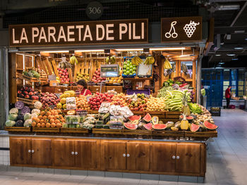 Various vegetables for sale at market stall