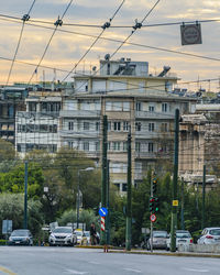 View of city street against sky