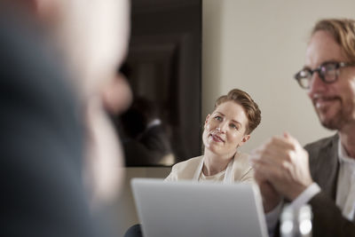 Businesswoman during business meeting