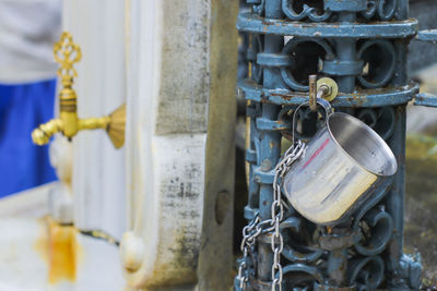 Close-up of machine part