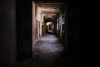 Empty corridor in abandoned building