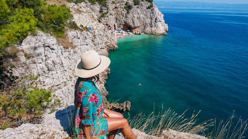 Woman looking at sea