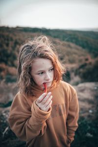 Portrait of a beautiful young woman