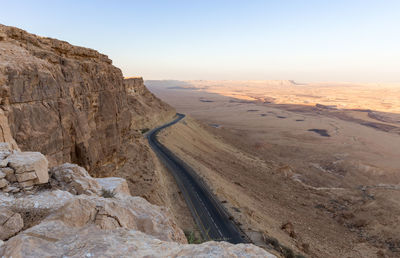 Scenic view of mountains against clear sky