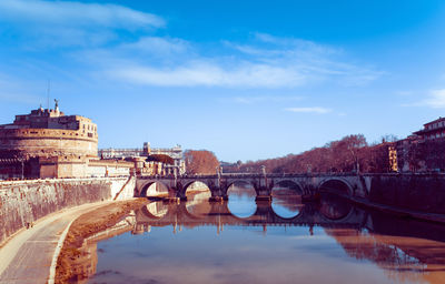 Ponte sant angelo and arch bridge over river