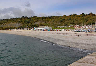 Scenic view of beach against sky