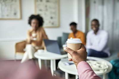 People sitting on table