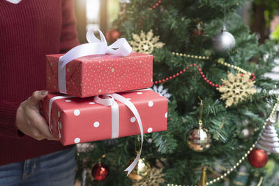 Close-up of christmas decorations on table