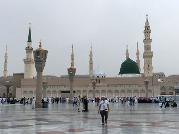 Group of people in front of building