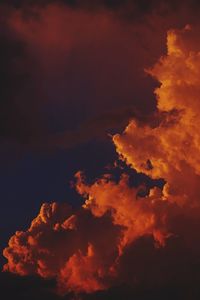 Low angle view of dramatic sky during sunset