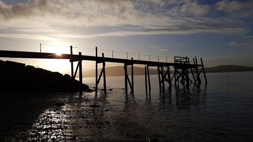 Scenic view of sea against sky at sunset