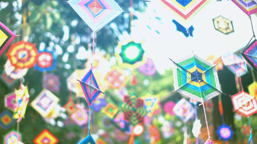 Close-up of toys for sale