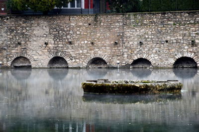 Reflection of built structure in water