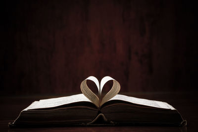 Heart shape on book