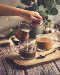 Coffee cup on table