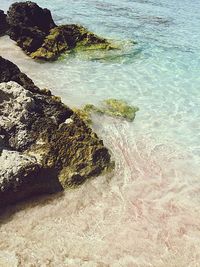 High angle view of beach