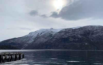 Scenic view of geiranger valldal ferry launch
