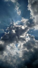 Low angle view of cloudy sky