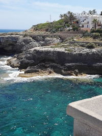 Rock formation in sea