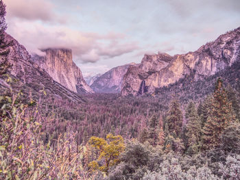 Scenic view of mountains against sky