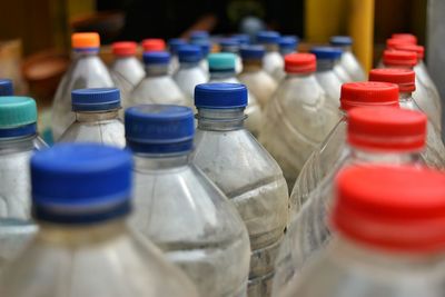 Close-up of bottles