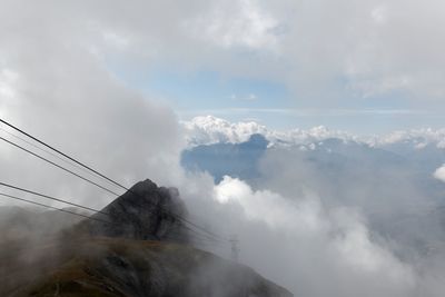 Cables with mountain in background