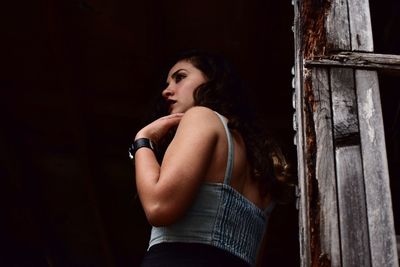 Young woman standing outdoors