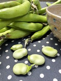 High angle view of fruits on table