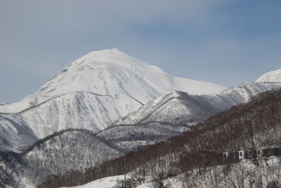 Snow covered mountain against sky