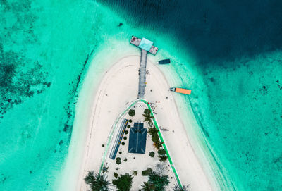 High angle view of sea, bokori island