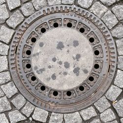 Full frame shot of manhole