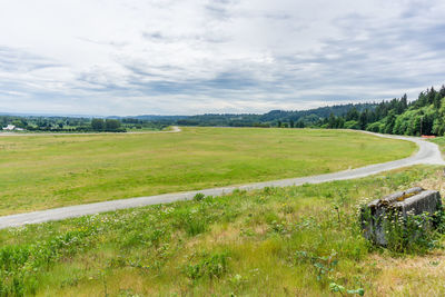 Scenic view of field against sky