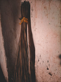 Clothes hanging on wall