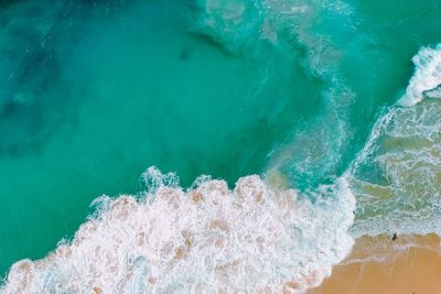 High angle view of wave in sea