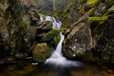 Scenic view of waterfall