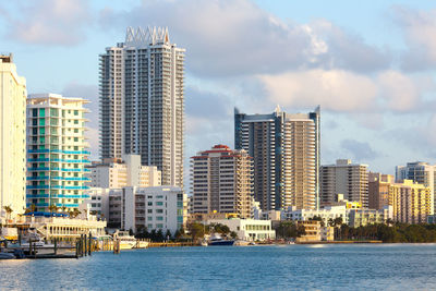 Buildings in city against sky