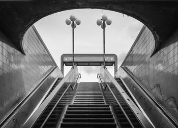 Low angle view of escalator at subway station