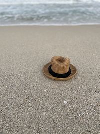 Surface level of hat on beach