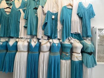 Panoramic view of clothes hanging at store