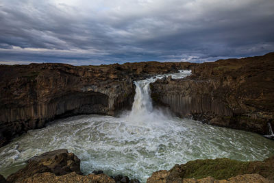 Aldeyjarfoss. a dramatical waterfall in skjalfandafljot, from the biggest glacier in europe
