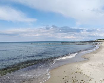 Scenic view of beach against sky, baltica sea