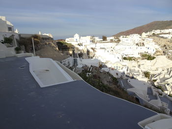 High angle view of buildings in city