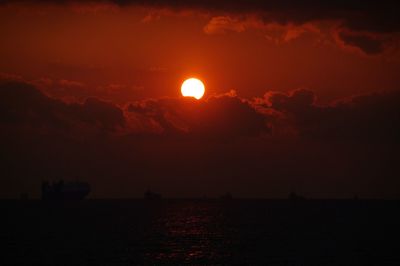 Scenic view of sea at sunset