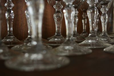 Close-up of chess pieces in water