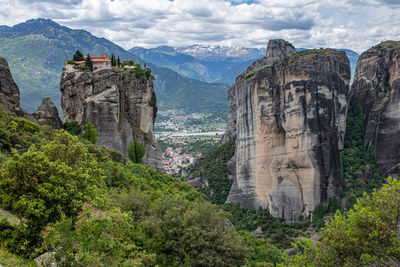 Meteora is a rock formation in greece.