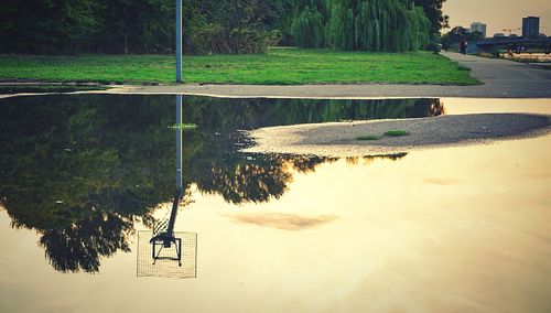 Scenic view of lake by trees